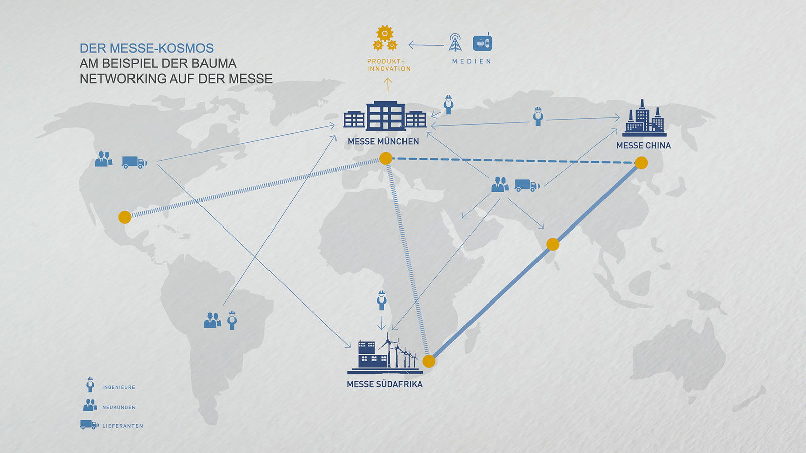 Infografik für Messe München Weltkarte